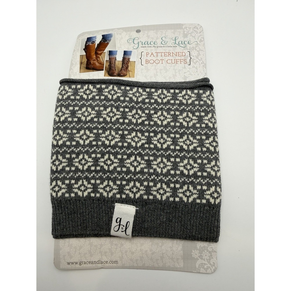 Grace & Lace‎ Grey Snowflake Boot Cuffs-One Size-New With Tags